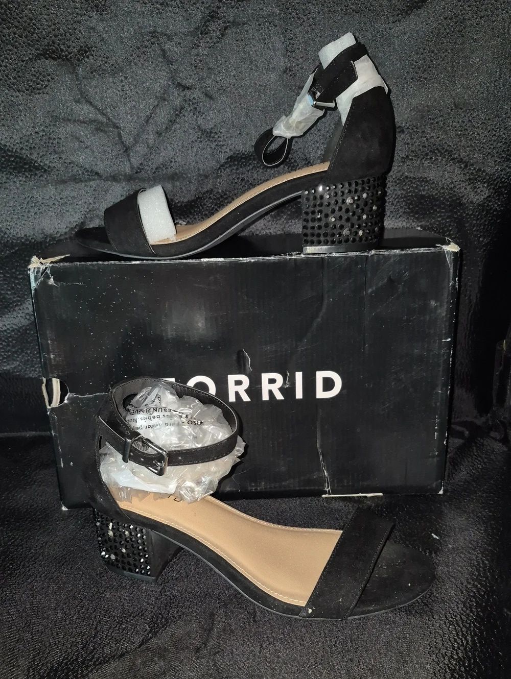 Torrid 7WW Black Low Block Heel Ankle Strap Heel - New